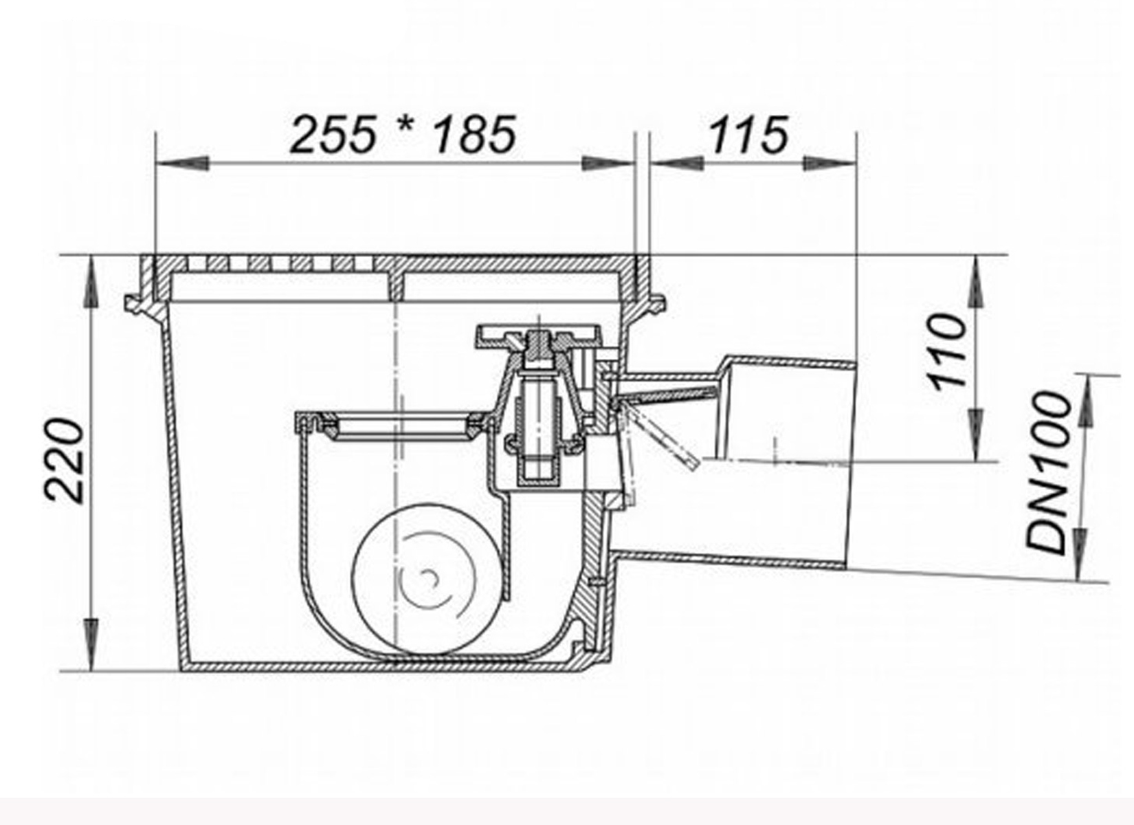 Dallmer Kellerablauf DN 100/110 Bodenablauf Rückstauklappe