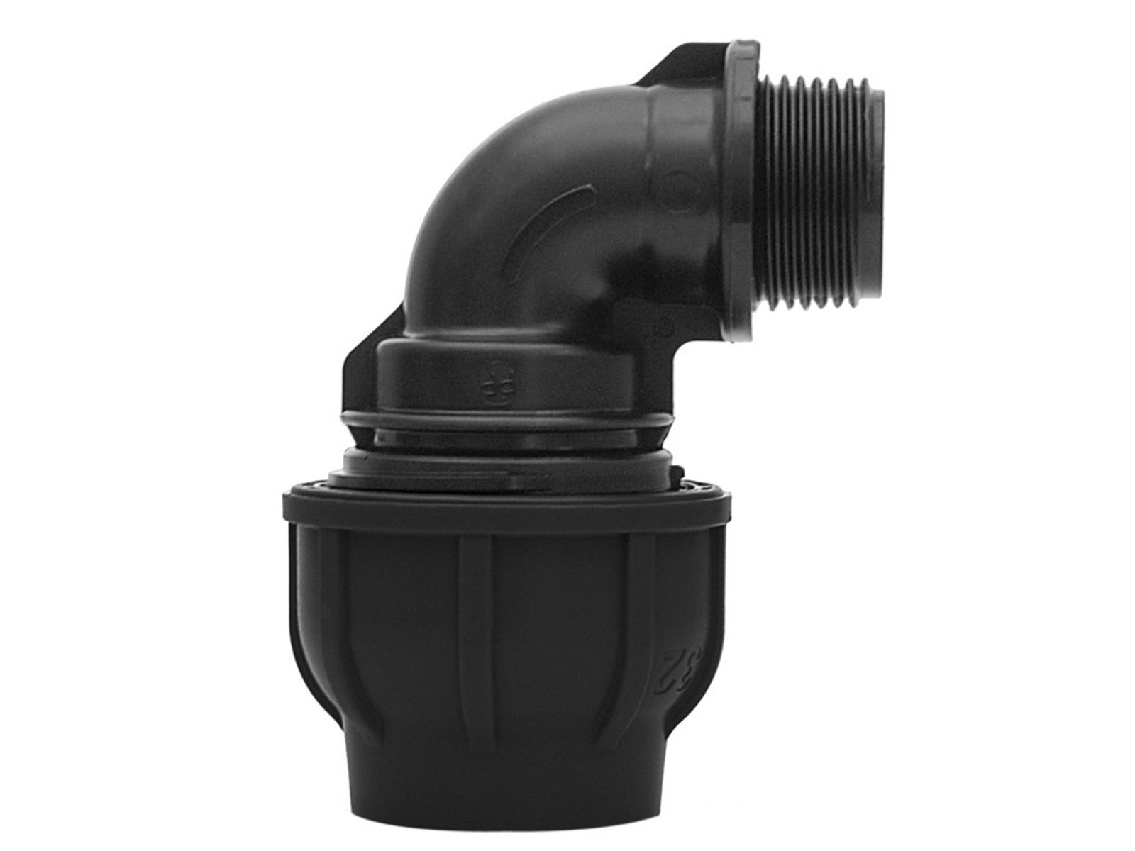 Gebo Plast T-Stück Mit Außengewinde – PE-Klemmfitting Für Trinkwasserleitung, DVGW-geprüft, 25 X 3/4 X 25 Mm