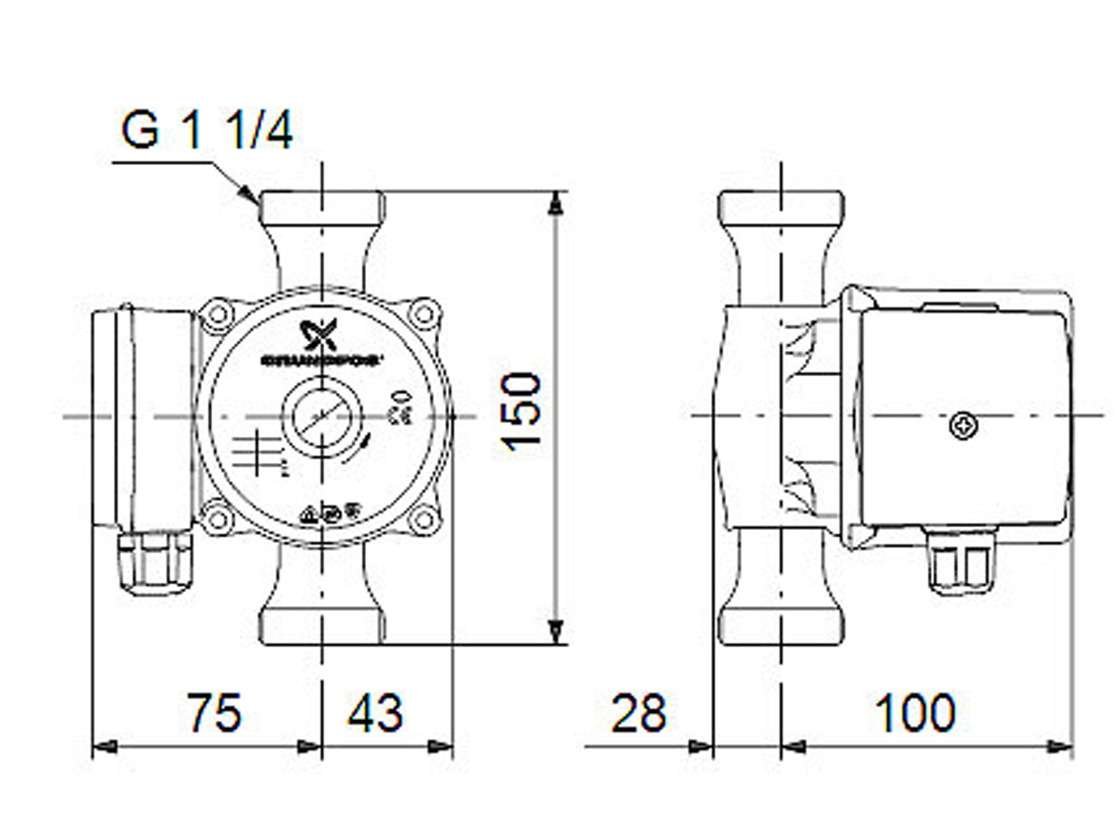 Grundfos Pumpe UP 20-15 N Brauchwasserpumpe 150mm 11/4\" AG 59641500 | eBay